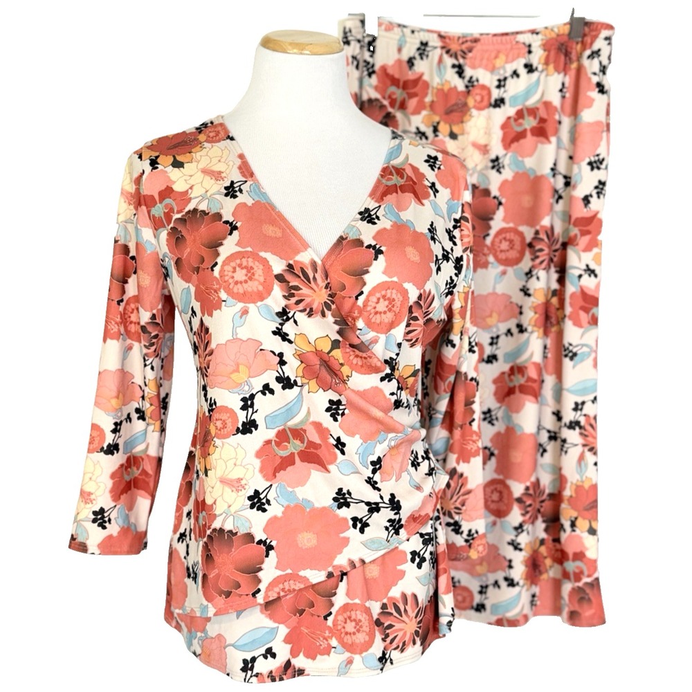 Weekenders Womans Size M Skirt Set Vintage Floral Two Piece Cottagecore 80s 90s